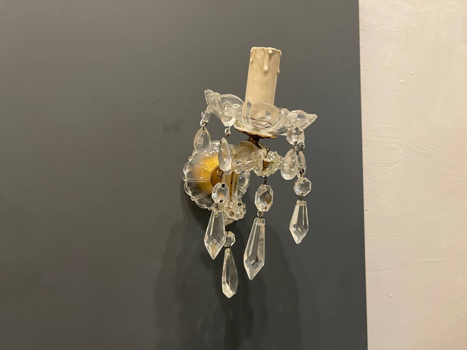 Vintage Italian Crystal Sconces 1950’s Set of 2