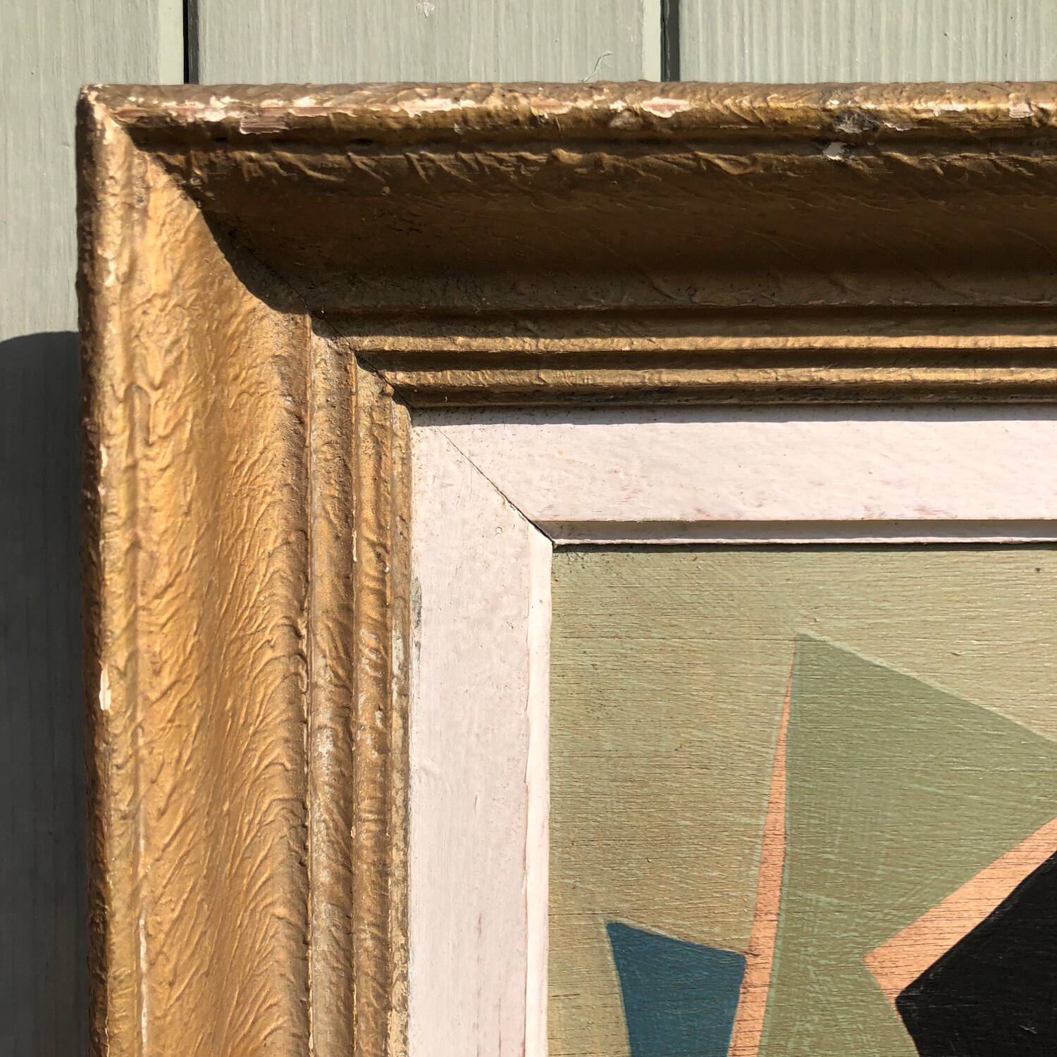 Abstract painting on wood panel