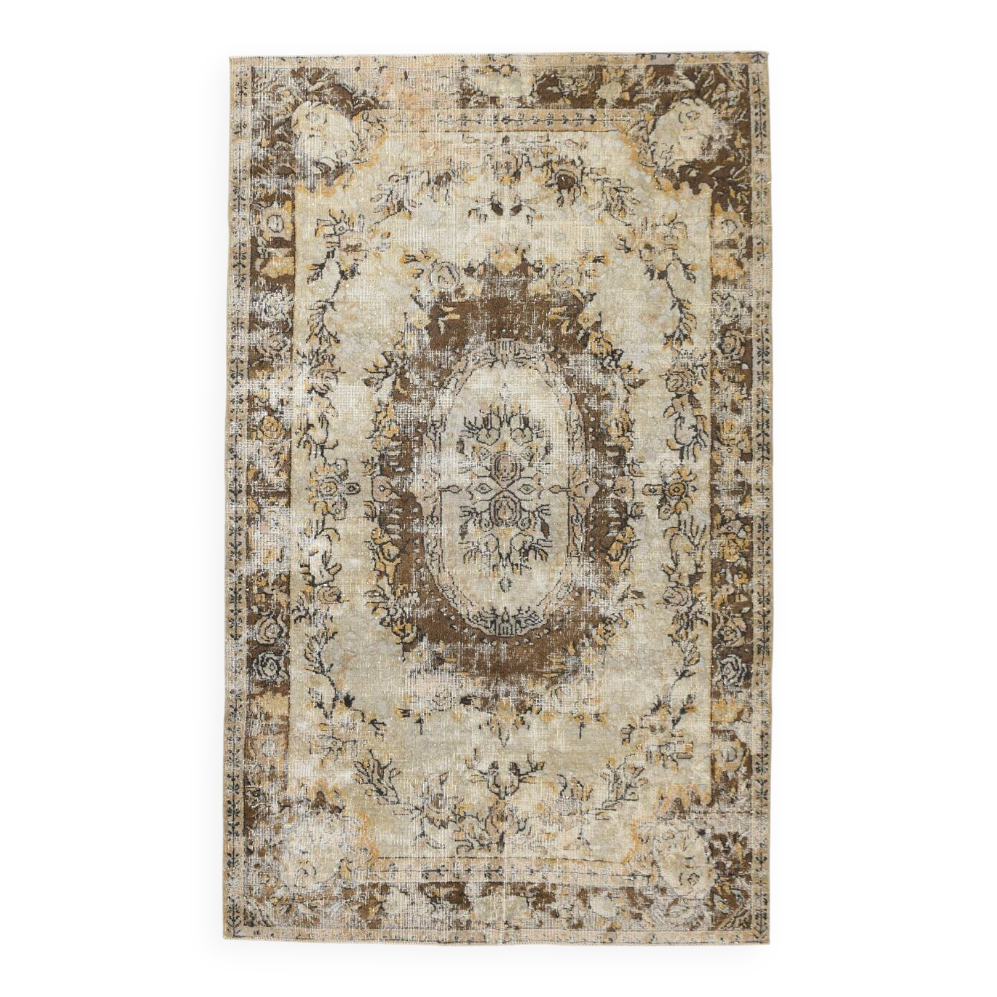 Brown & Cream Classic Persian Rug, 172x278Cm