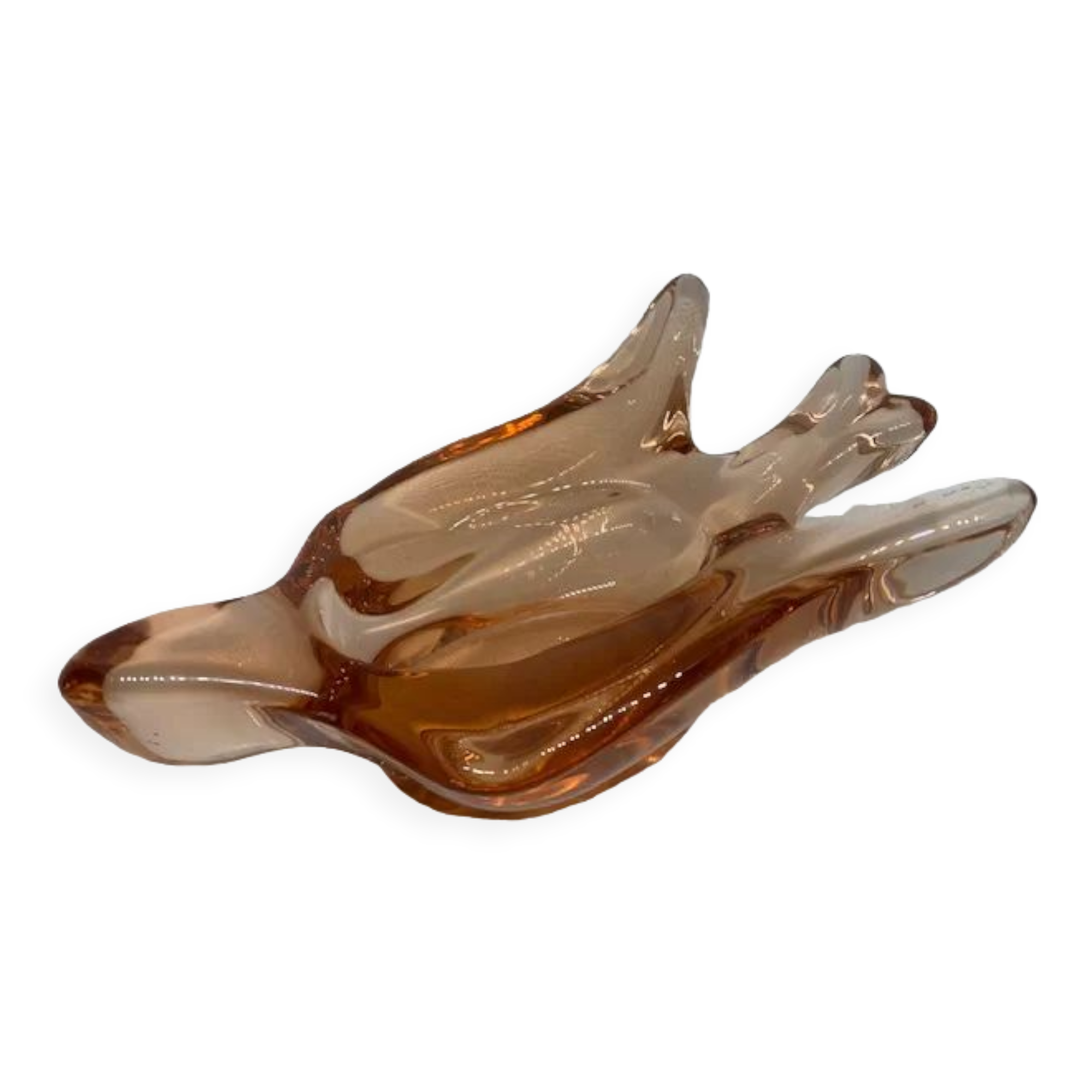 Swallow empty glass pocket pink crystal