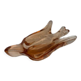 Hirondelle vide poche en verre cristal rose