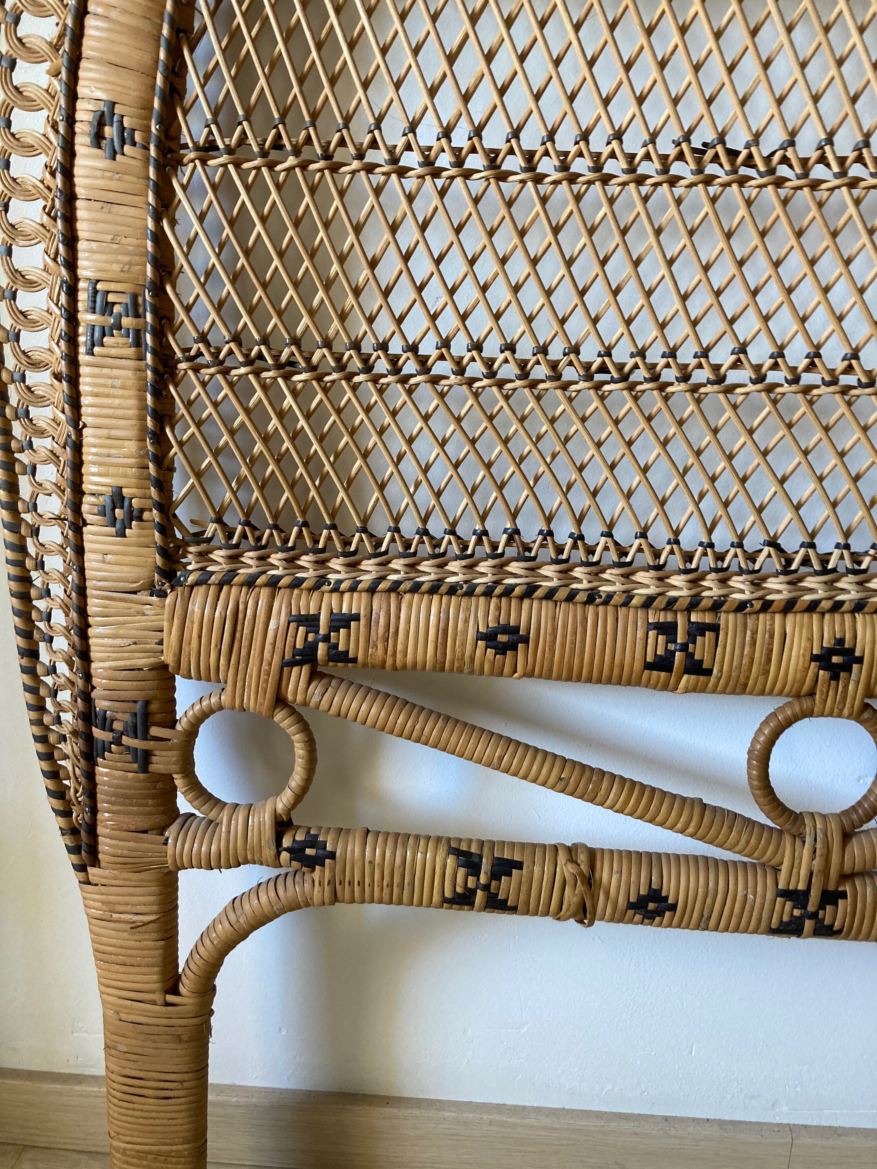 Rattan and wicker headboard