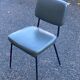 Vintage steel and dark green leather chair from the 60s