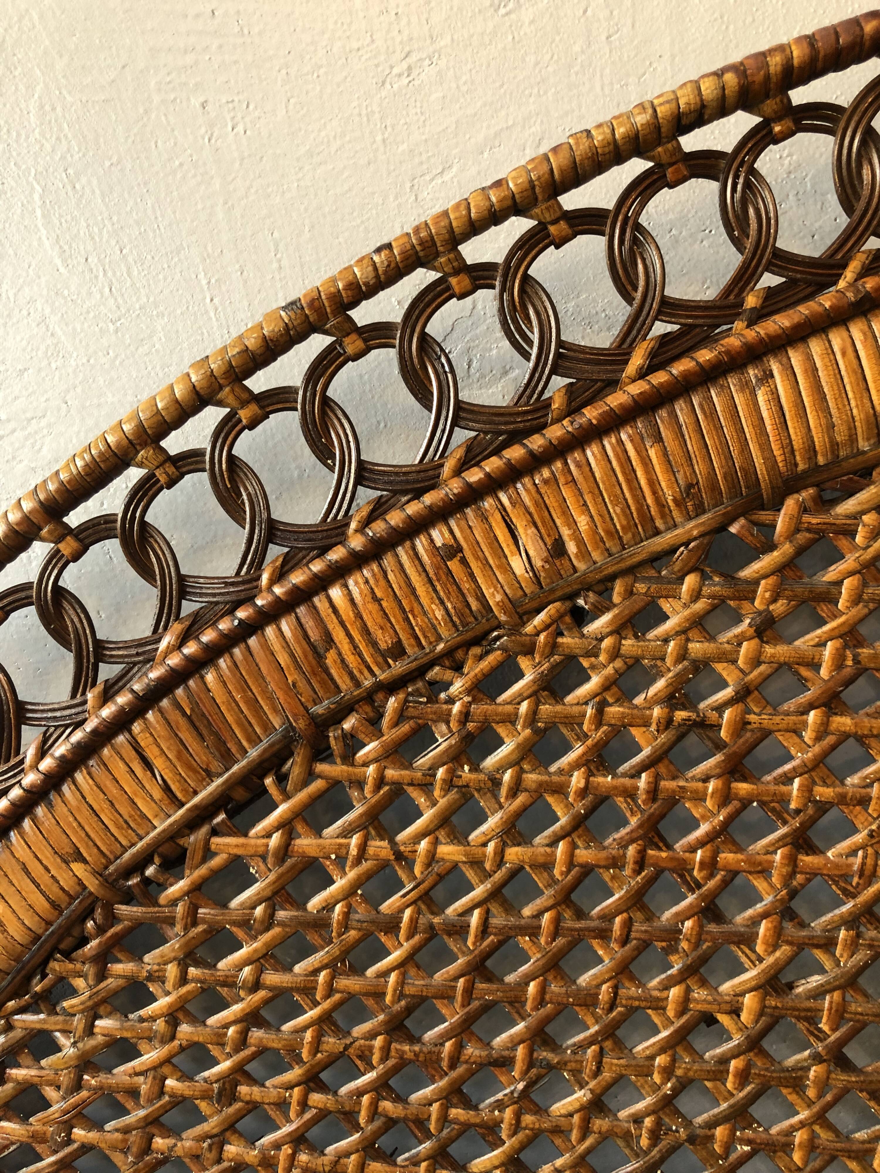 Vintage rattan headboard