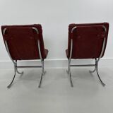 Set of Vintage Lounge Chairs in Chrome and Vinyl, 1970s