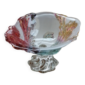 Coupe à fruits en verre avec relief coloré insp. Walther Glas