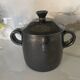 Black ceramic covered pot – Vallauris, 1950s