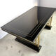 Vintage lacquer and brass dining table, 1970s