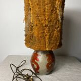 Stoneware lamp with wool shade
