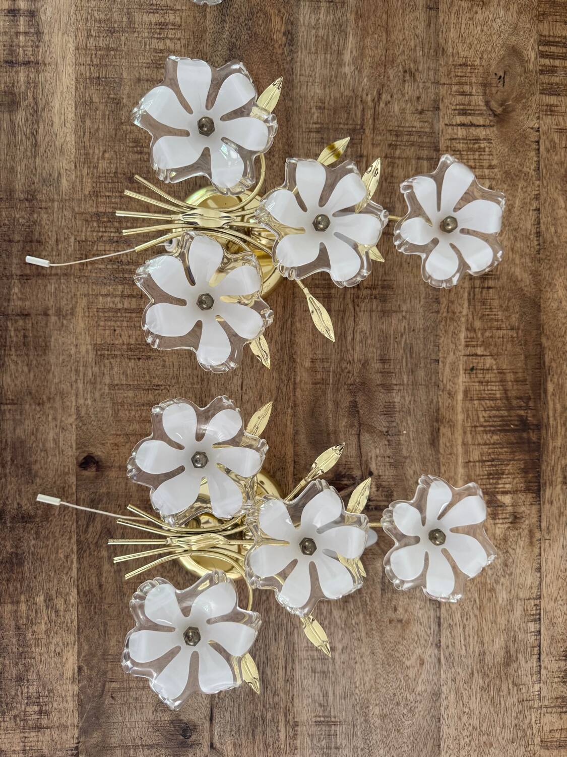 Set of Murano flower wall sconces
