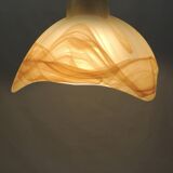 1970s vintage honey marbled glass suspension – retro design light fixture
