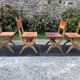 Set of 4 vintage brutalist chairs by Bram Sprij, Netherlands 1960s. in beech.
