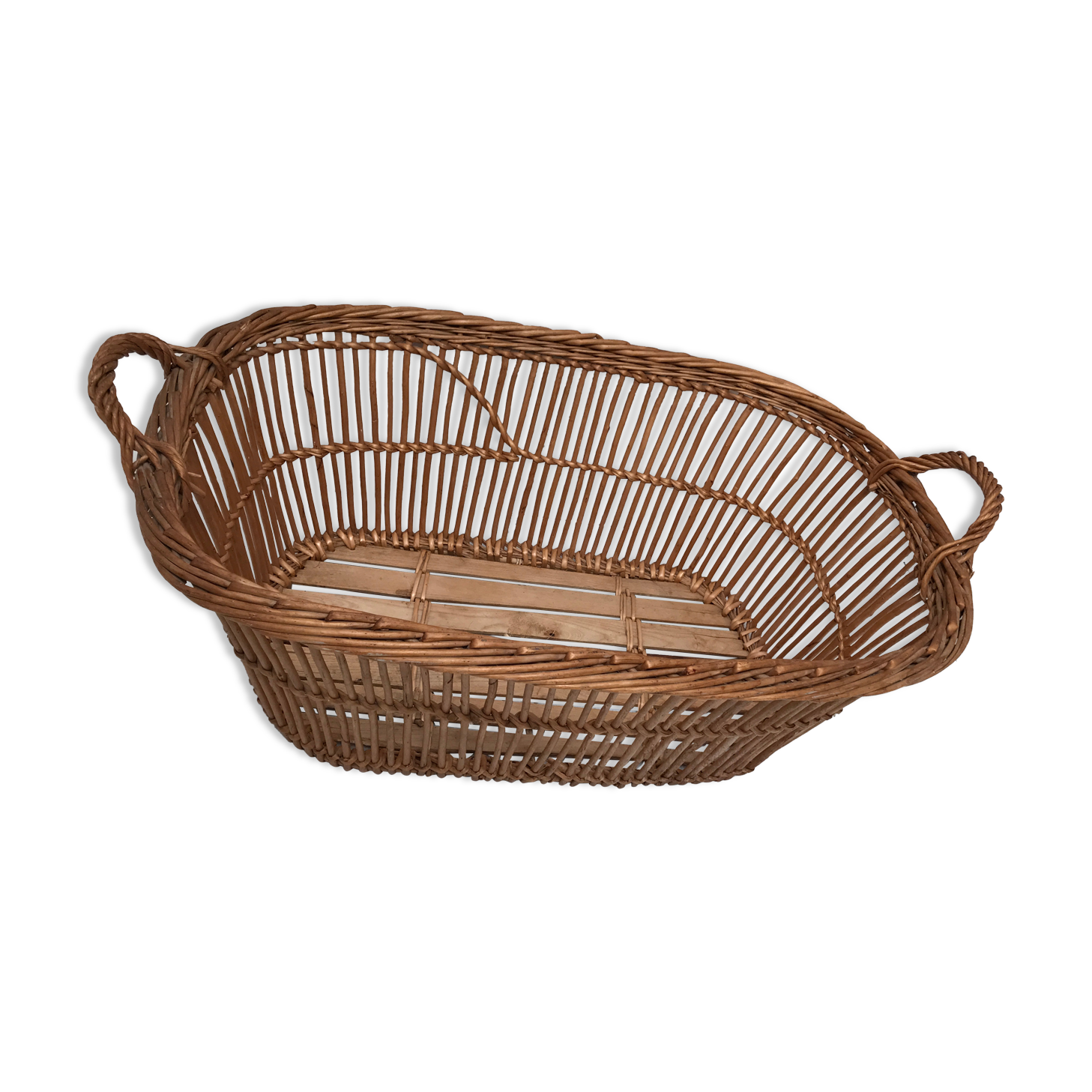 Old oval wicker basket