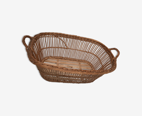 Panier ovale ancien en osier