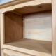 Renovated antique wardrobe – natural wood & sage green interior