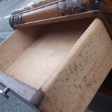 Art Deco bedside tables carved wood and marble 1930