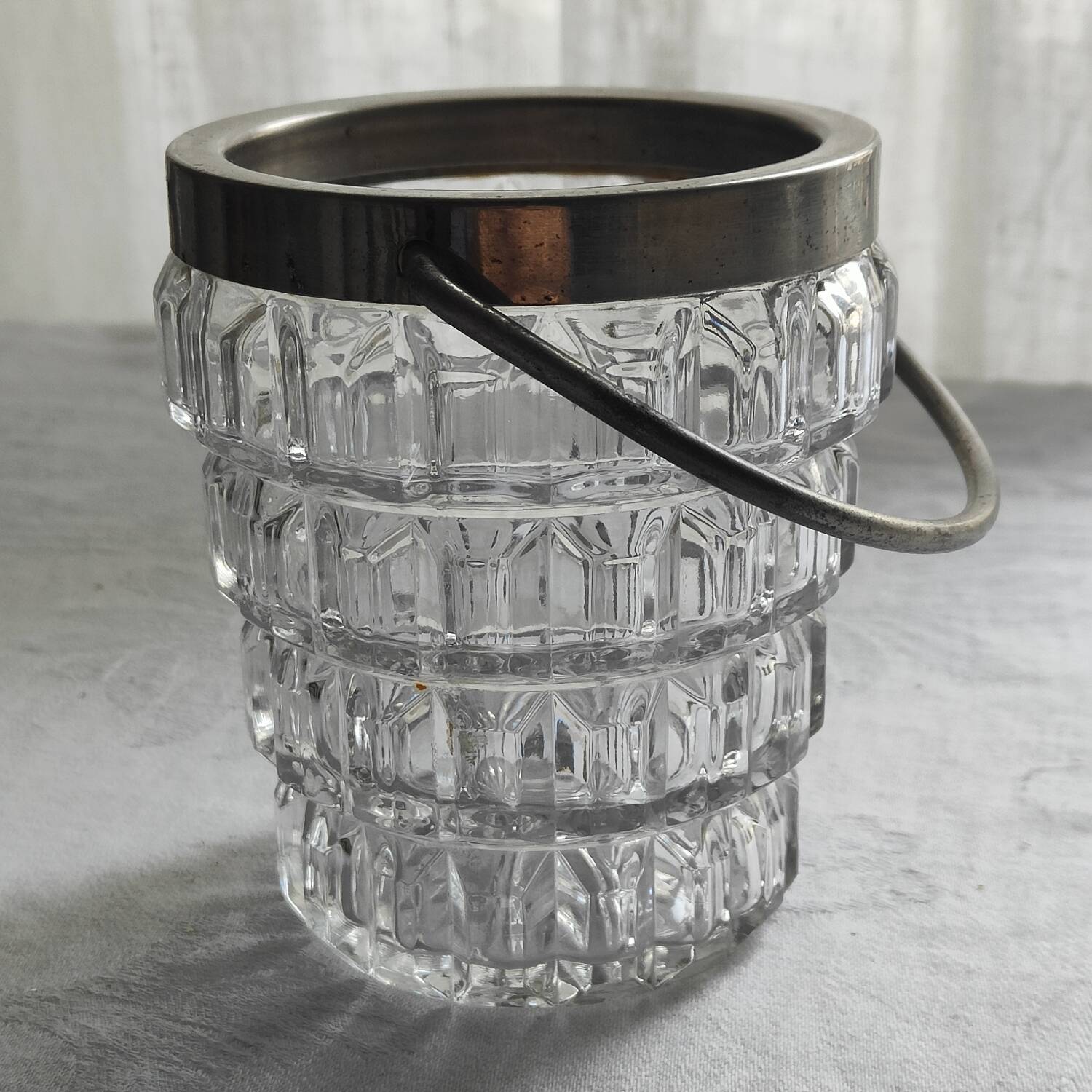 Vintage glass ice bucket