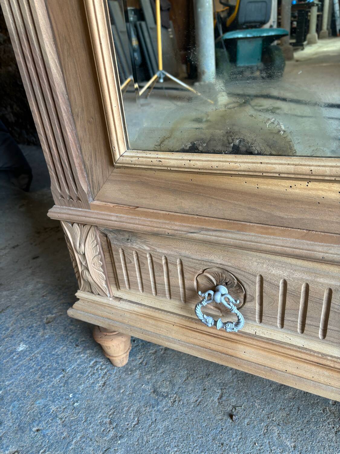 Natural wood walnut cabinet