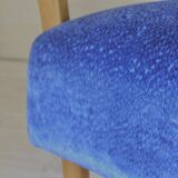 1920 Art Deco Blue Velvet Armchair, Solid Beech Wood, France