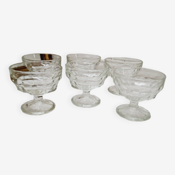 Set of 6 Art Deco glass cups