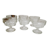 Set of 6 Art Deco glass cups