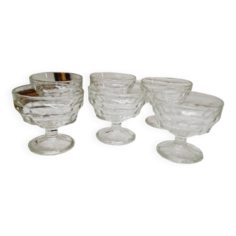 Set of 6 Art Deco glass cups