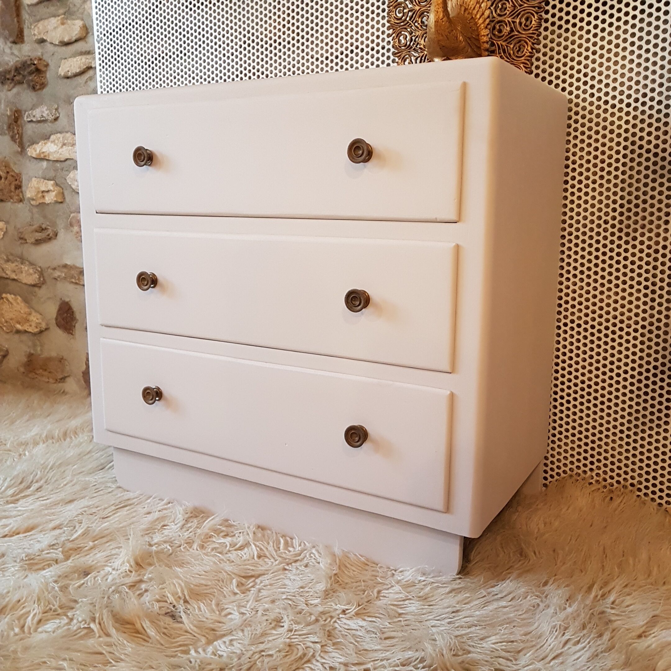 Nude beige vintage dresser wooden