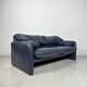 Canapé en cuir Maralunga 2 places vintage des années 1980 par Vico Magistretti pour Cassina