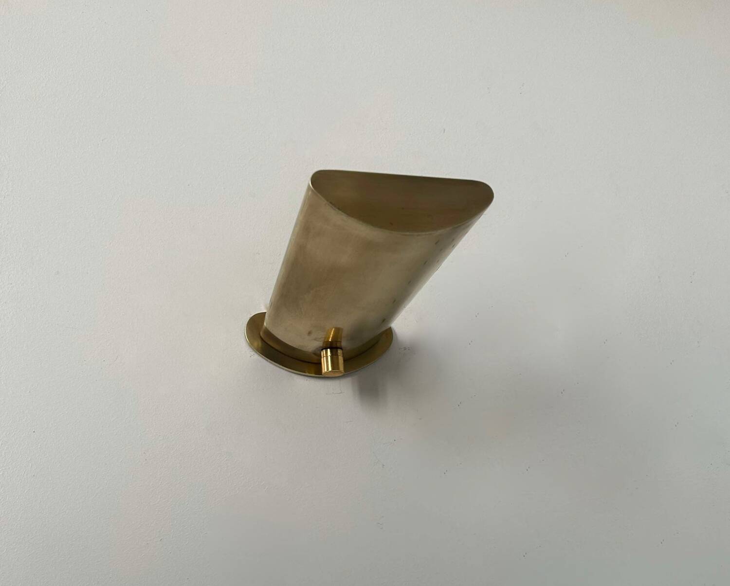 Vintage wall light with dimmer, solid brass, France 1970