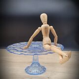 Blue glass cake pie dish