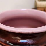 Antique French Barbotine Planter Art Nouveau Japanese Style Bird and Fan