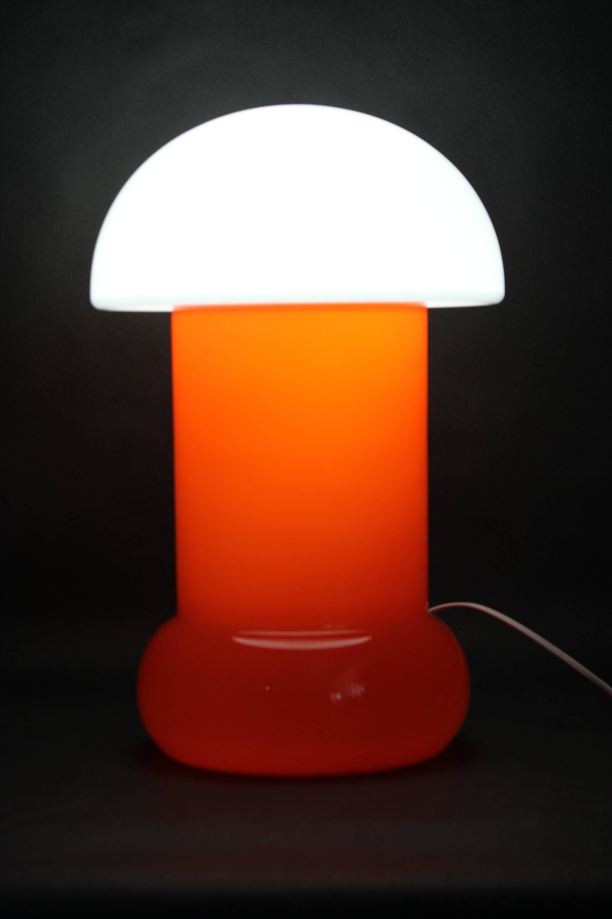 Opaline glass mushroom table lamp, Space Age, Czechoslovakia, 1970s