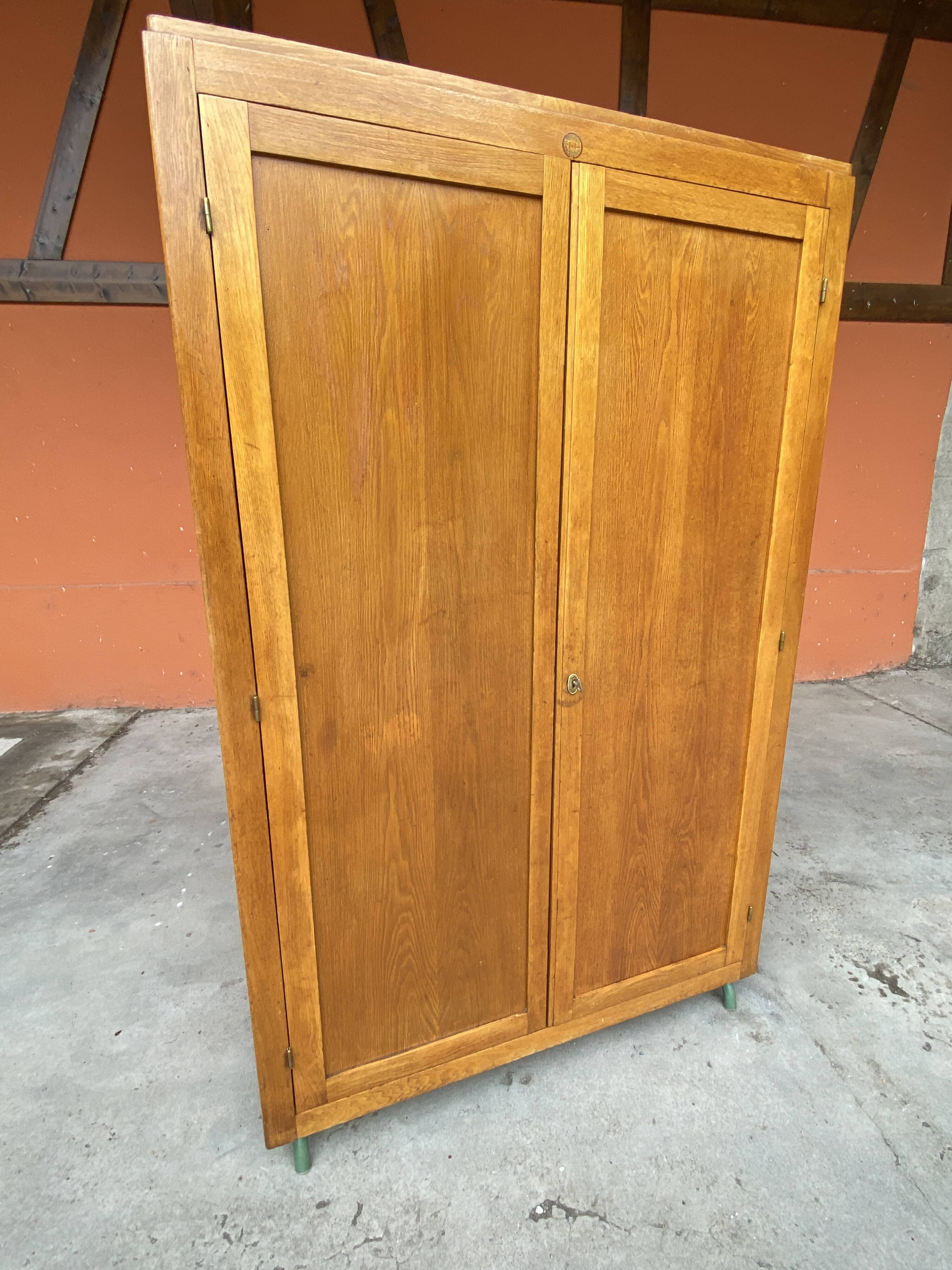 Mid Century vintage school wardrobe, Mullca Delagrave Scandinavian style, 1960s