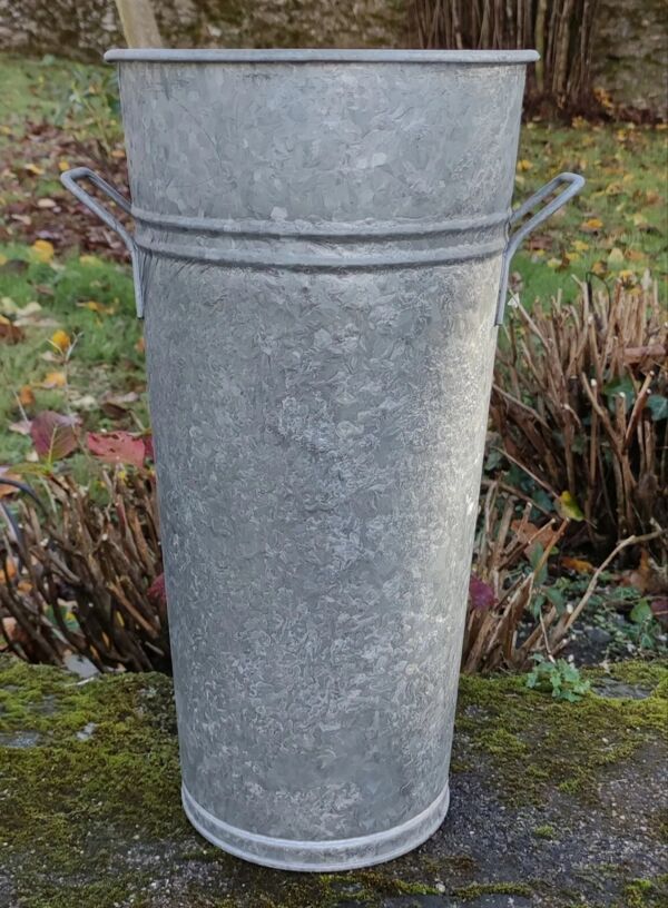 3 pots fleuriste vintage acier galvanisé/jardin vintage