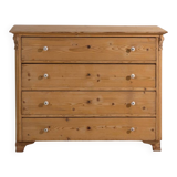 Antique solid pine chest of drawers – European rustic carved chest of drawers – circa 1900