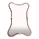 Scenographic Pink and Gold Mirror With Torchon Glass