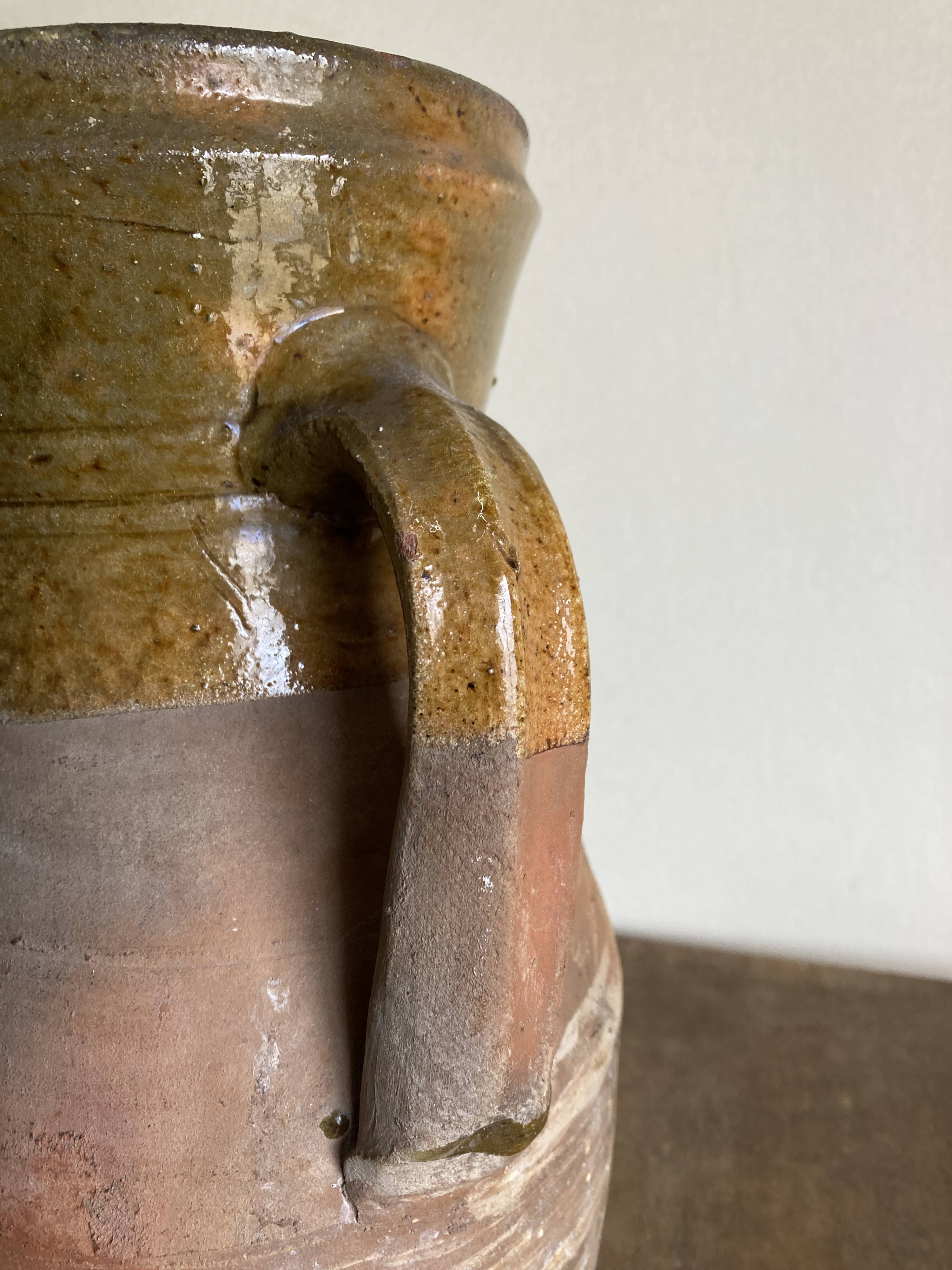 XL vase jar amphora in glazed terracotta
