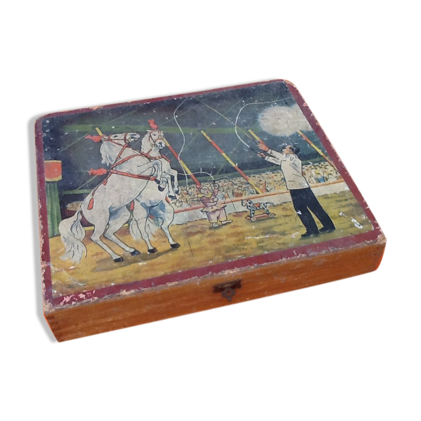 Box 29 illustrated wooden cubes Circus Scene