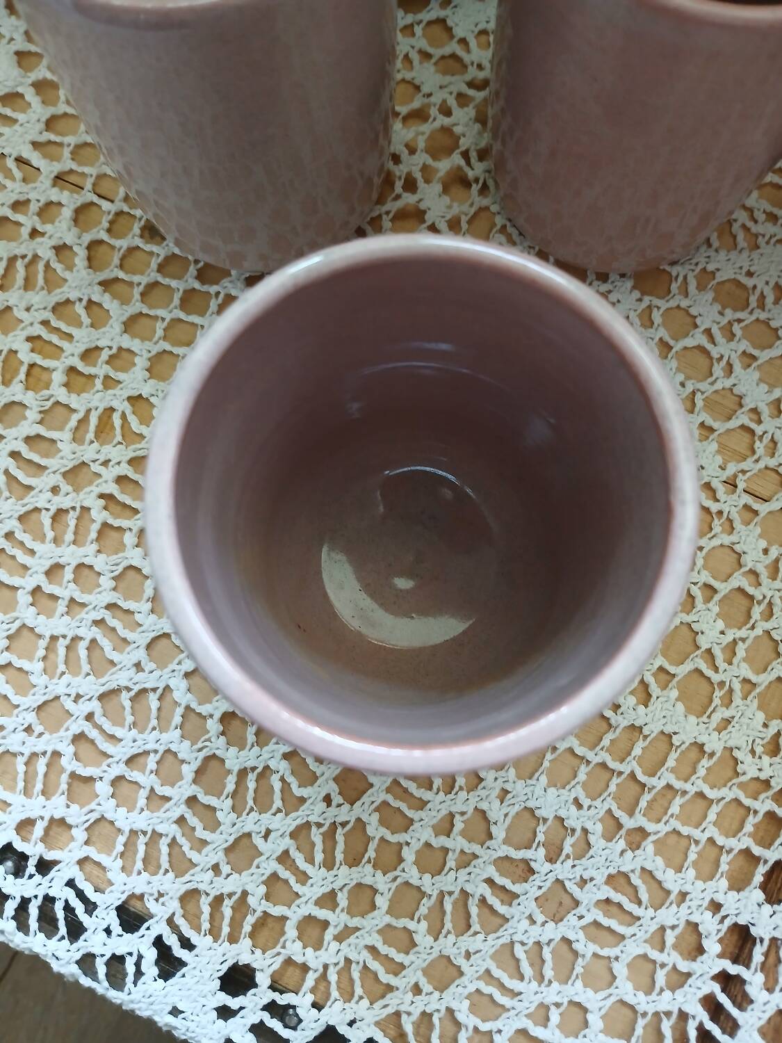 8 signed enamelled ceramic mugs