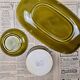 Vintage oyster service Gien – 6 plates, serving dish, ramekin and small bowl
