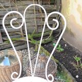 Pair of years 40-50 white metal garden chairs
