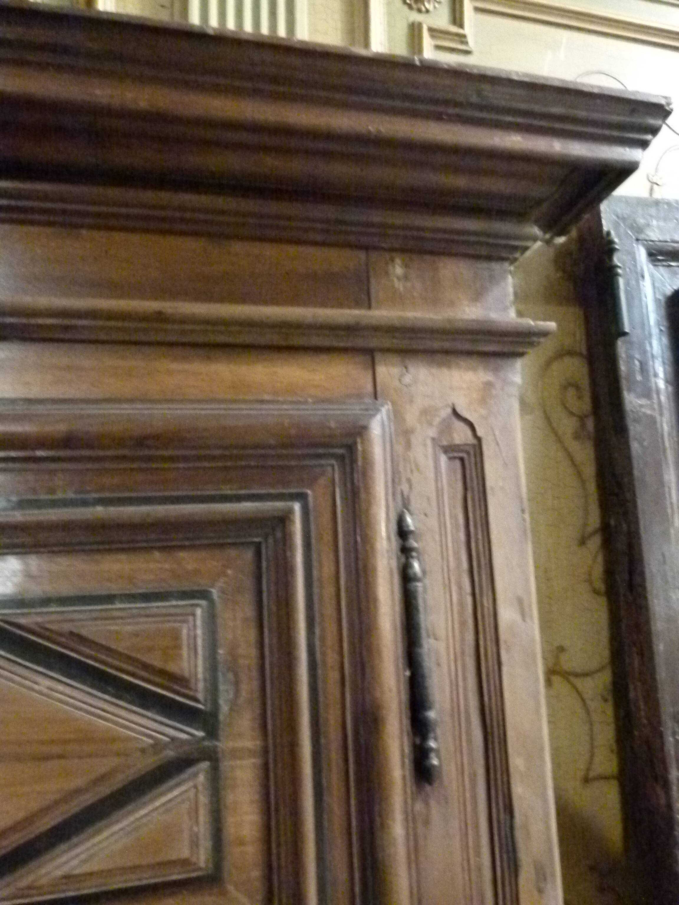 19th century walnut cabinet door