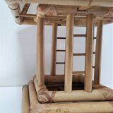 Pagoda-shaped bamboo canvas lamp
