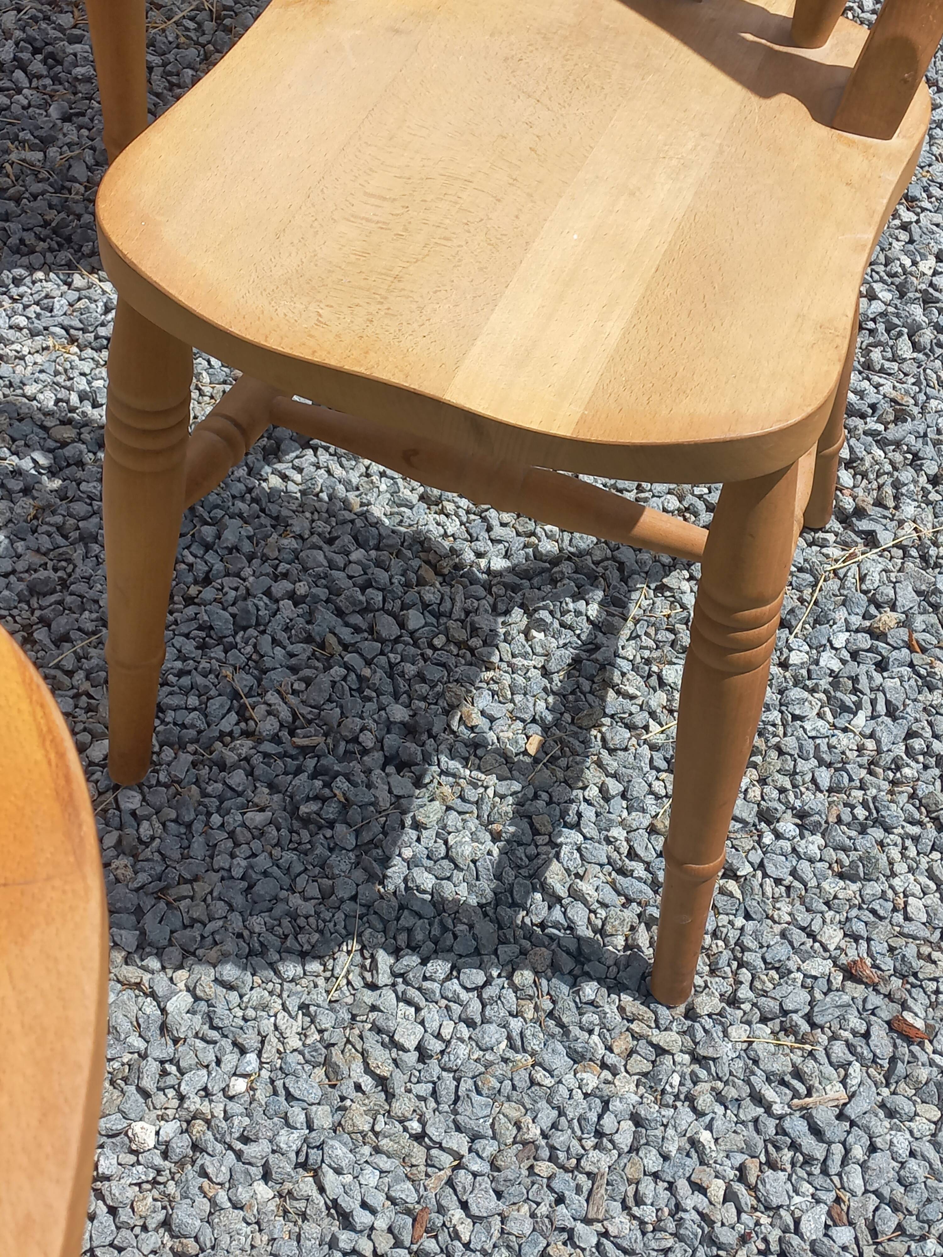 Set of 4 chairs and 1 armchair in mountain style.