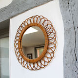Mirror rattan 46cm diameter