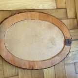 Oval wicker rattan mirror