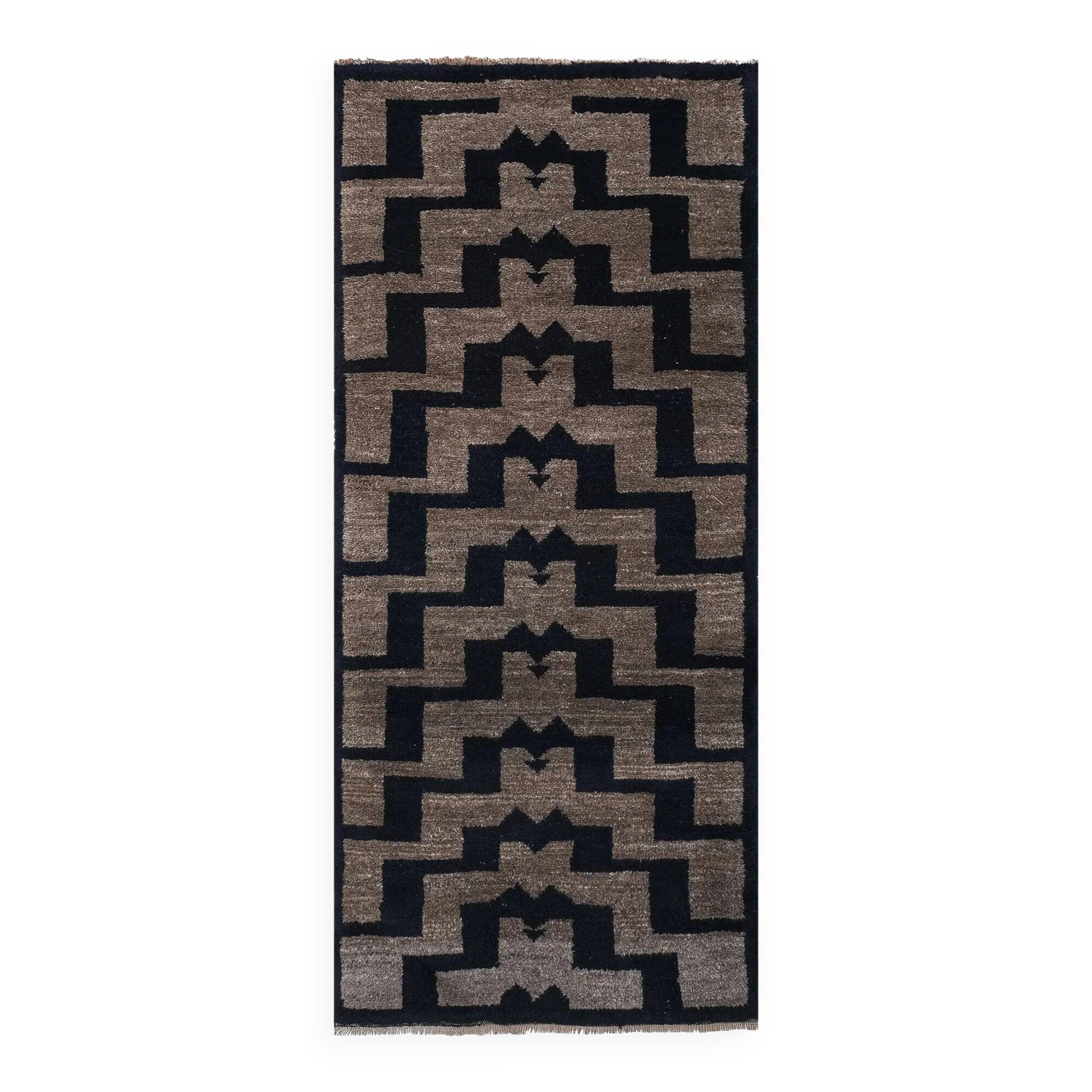 Vintage Turkish handmade rug 85x195 cm