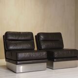 Roche Bobois French lounge chair set from the 1970s