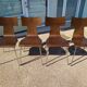 Set of 4 metal and wood chairs