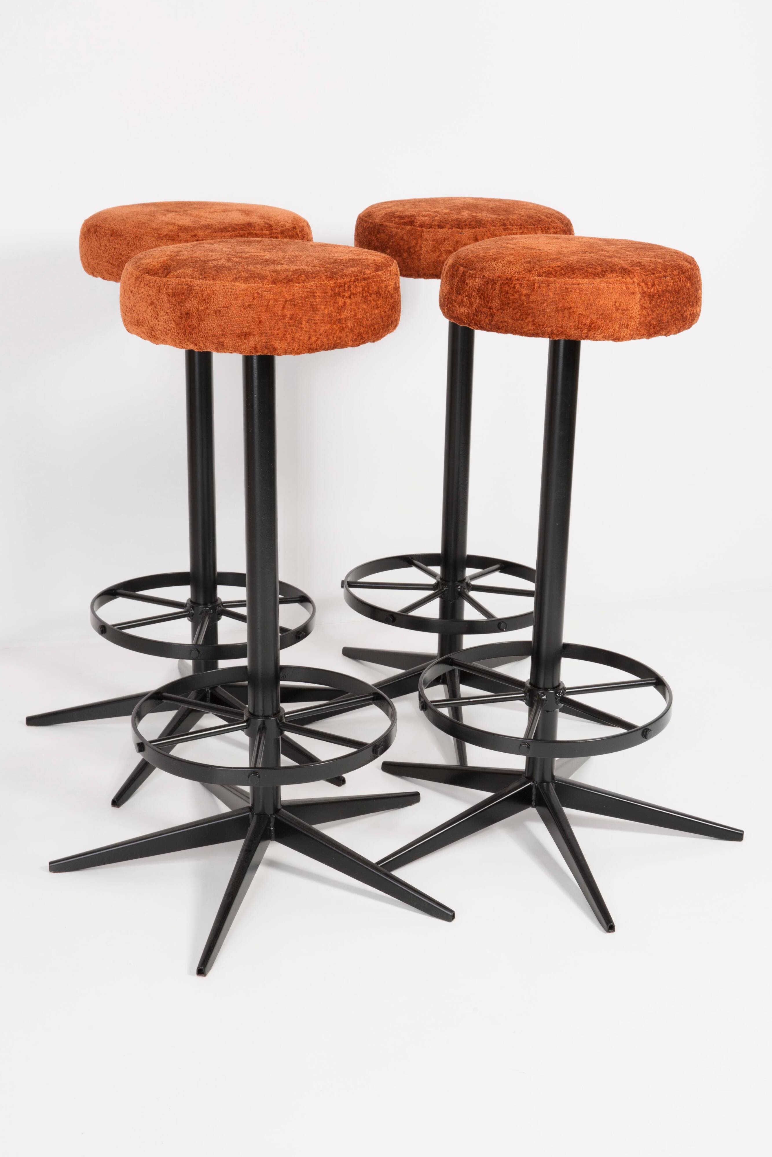 Vintage dark orange stool, Germany, 1960s